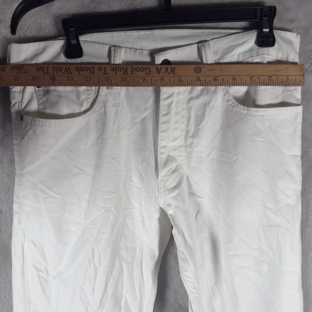 Levis 511 Skinny Jeans Mens 34x32 White Denim Vintage Y2K Stretch Pants - Picture 12 of 13
